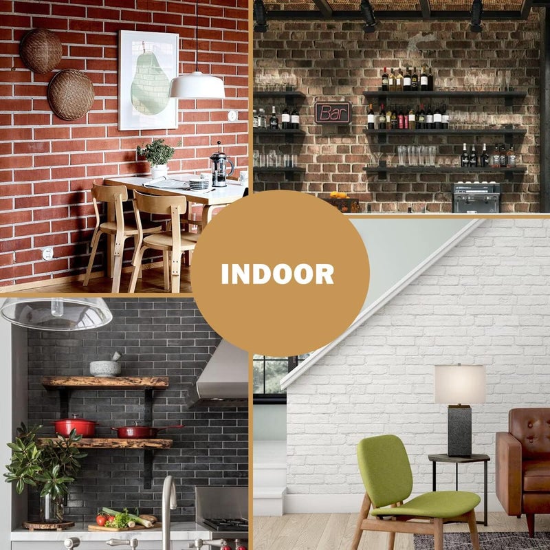 TORURAL Vintage Brown/Red Faux Brick Wall Tiles, 2 Pieces 3D Thin Brick Veneers - Image 4